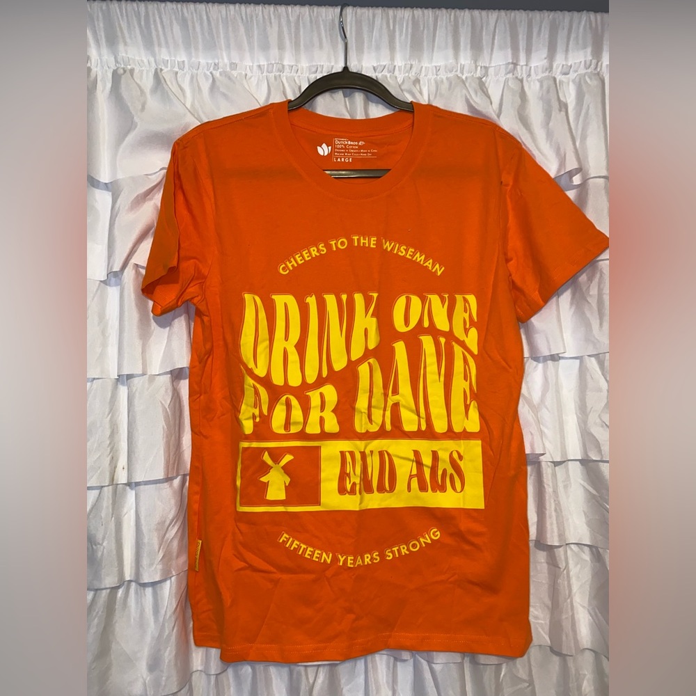Dutch Bros Drink One For Dane Orange Shirt